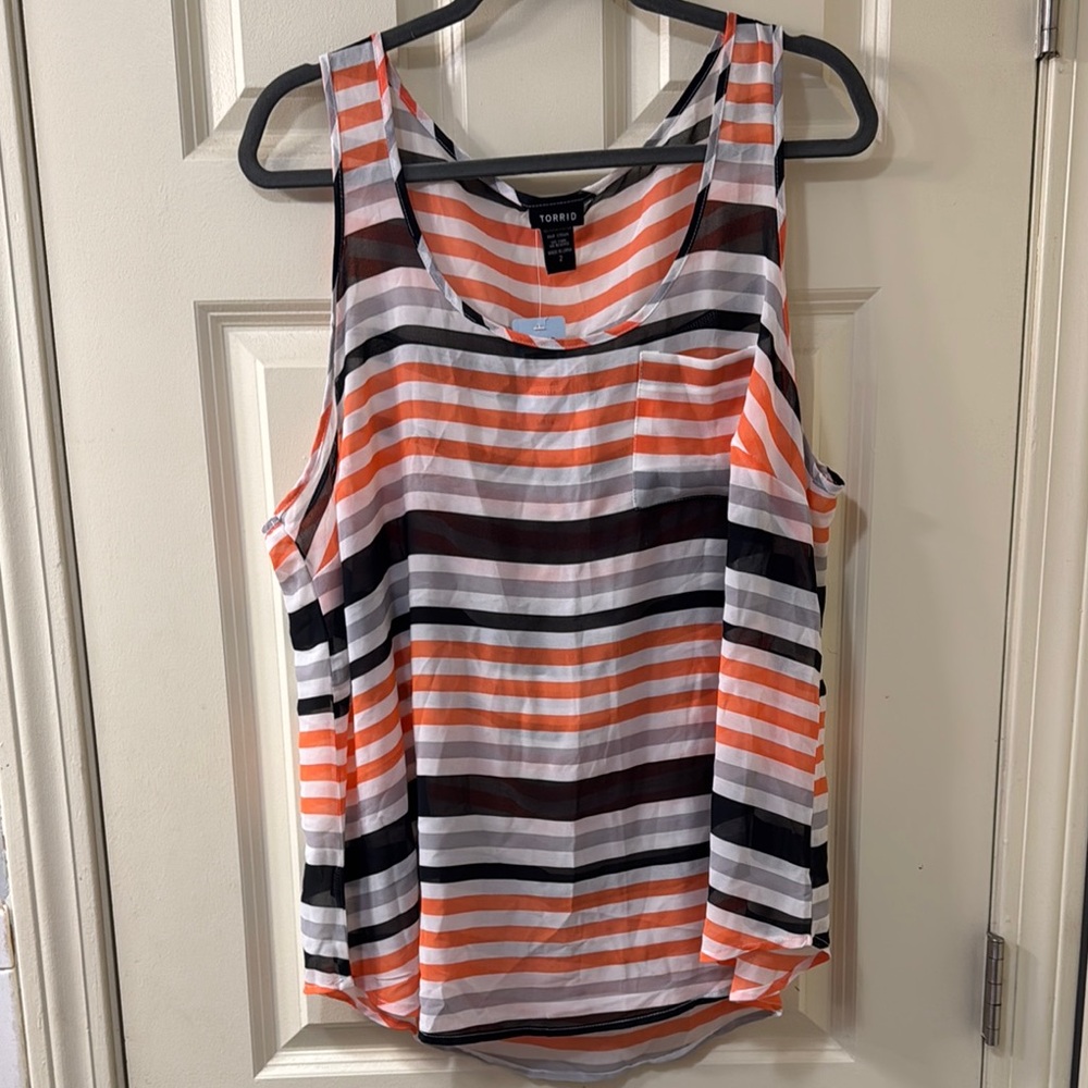Torrid Pink and Blue Relaxed Sleeveless Tank Top